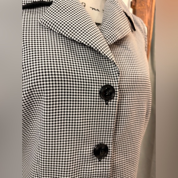 Lisa Jo Women's Sleeveless Top 11/12 Black White Check Button-Up Fitted Blouse - Picture 3 of 8